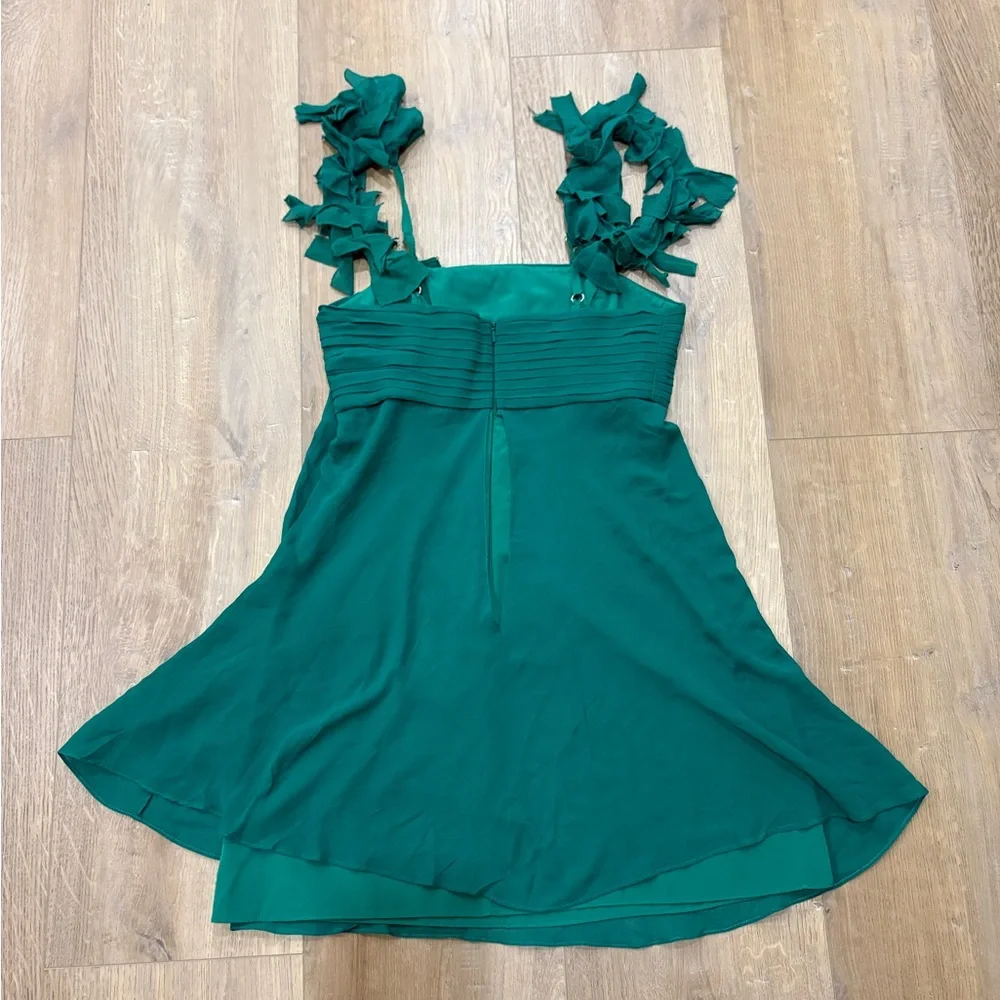 Pinko Turquoise Mini Dress with Ruffle Sleeves - Picture 4 of 7